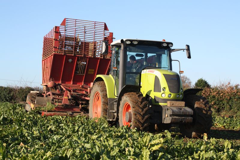 58386. CLAAS  ARES 577ATZ AND TIM TANKER HARVESTER