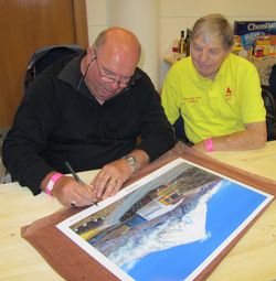 Gordon Pearce and Ray Neale signing at Gaydon