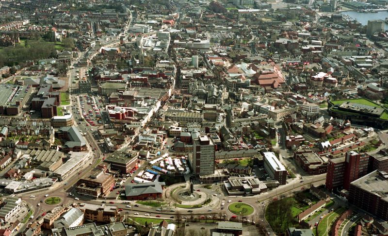 Ipswich from the air 1994