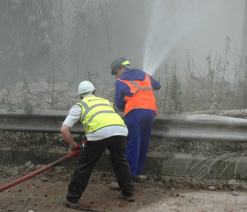 Dust control at the Kidderminster sugar beet silo demolition