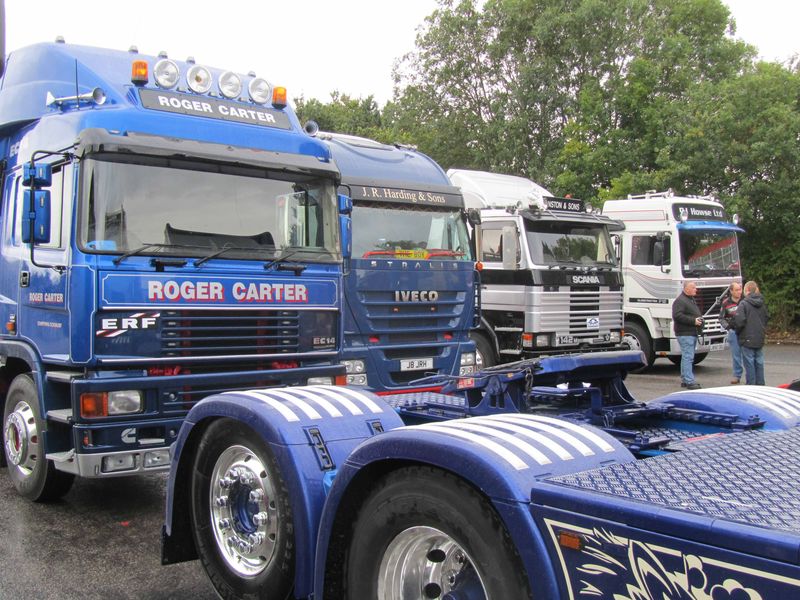 Trucks waiting to go